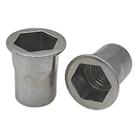 M8-1.25 (3.80-7.90" Grip) Standard Smooth Body Rivet Nut / Aluminum / Plain