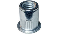 #6-32 (Max Grip .080) Large Flange Ribbed Blind Threaded Inserts / Aluminum Alloy 5056