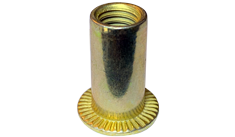 M4-0.7 (Max Grip 3.0mm) Large Flange Blind Threaded Inserts / Steel / Zinc Yellow